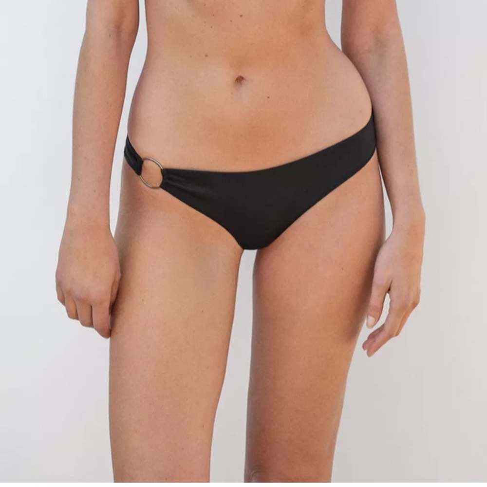 Massimo Dutti NWT bikini bottom with ring detail black 4934/941